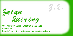 zalan quiring business card